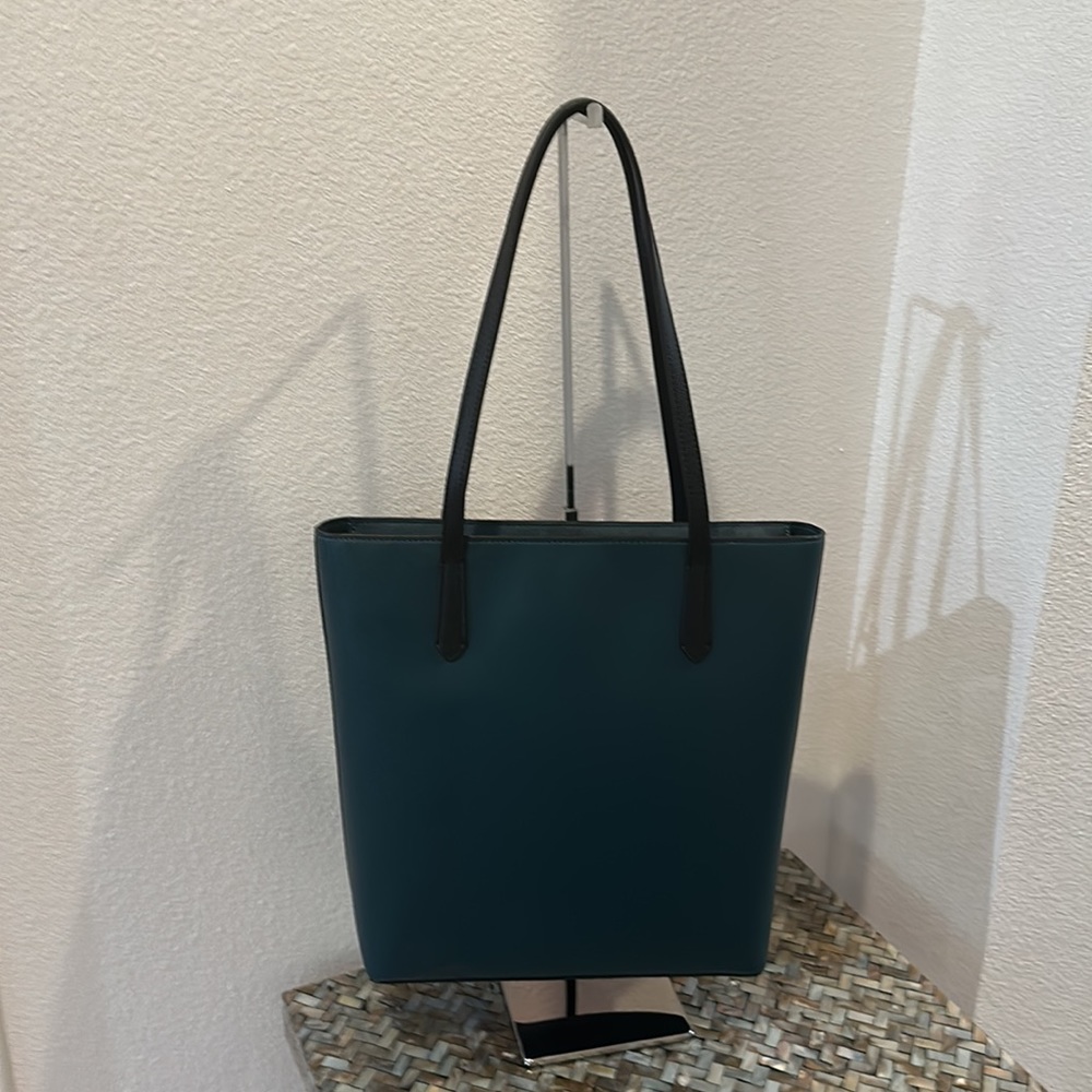 EUC kate spade Colorblock Pink and Green Tote with pink dust bag - Picture 3 of 6